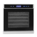 Oukaning 6 Tray Food Dehydrator Machine Preserver Fruit Vegetable Dryer w/ Temp Control Fruit Jerky Dryer Blower 700W
