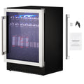 SKYSHALO 154 Bottle Wine Fridge Stainless Steel Wine Cooler with LED Light and Lock