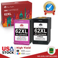 High Yield 62XL Ink Cartridges Replacement for HP 62 Ink for Printer Envy 5660 7640 7645 7644 OfficeJet 5740 8040 5741 5745 OfficeJet Mobile 200 250 (Black and Color 2-Pack)