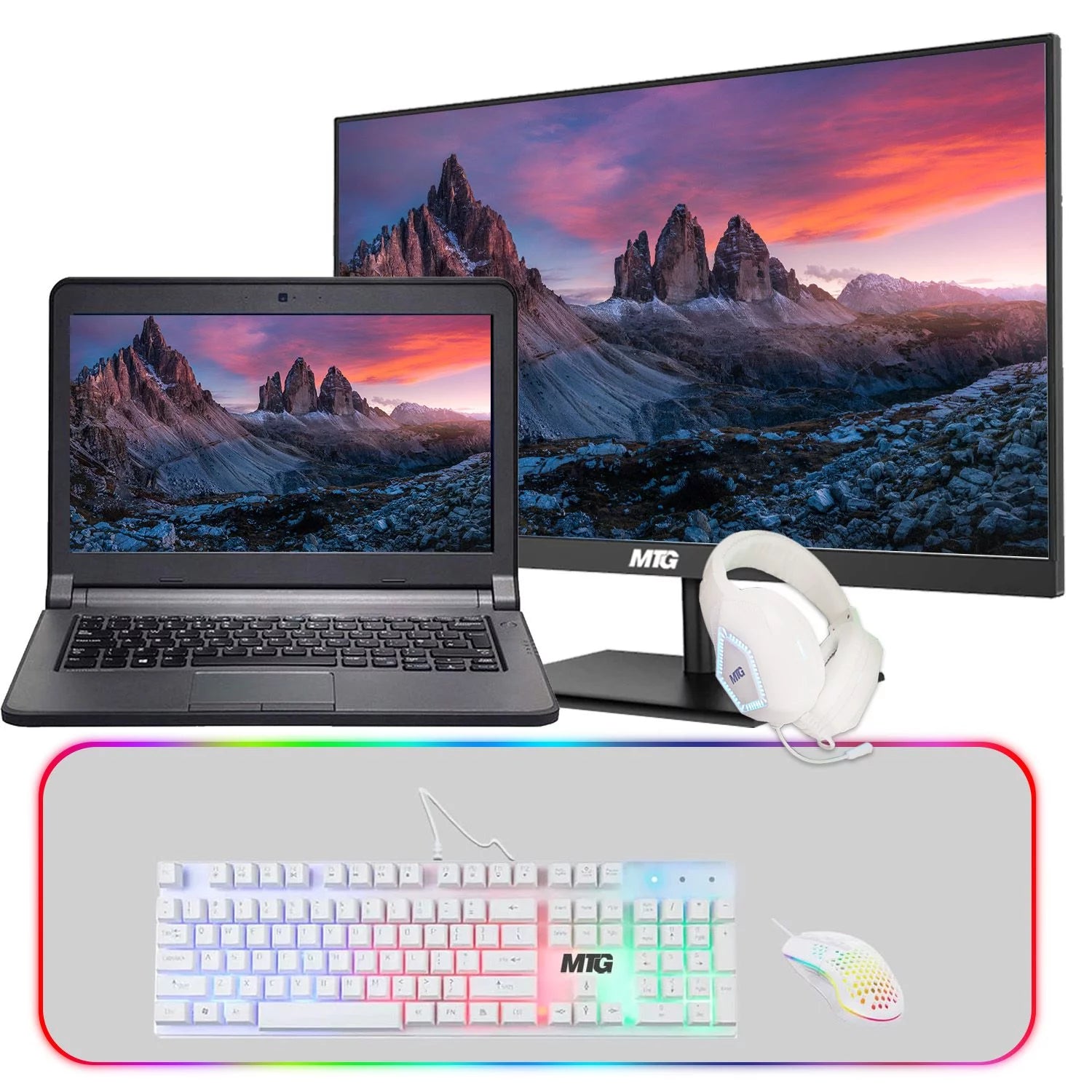 Restored 13.3 Inch Laptop HD Screen, Core i3 5th Gen, 8GB DDR3 RAM, 2TB SSD, MTG New 22 Inch Monitor, 4 in 1 Gaming Kit, HDMI, Inbuilt Webcam, Wi-Fi, Bluetooth, Win 10 Pro (Renewed)¡­
