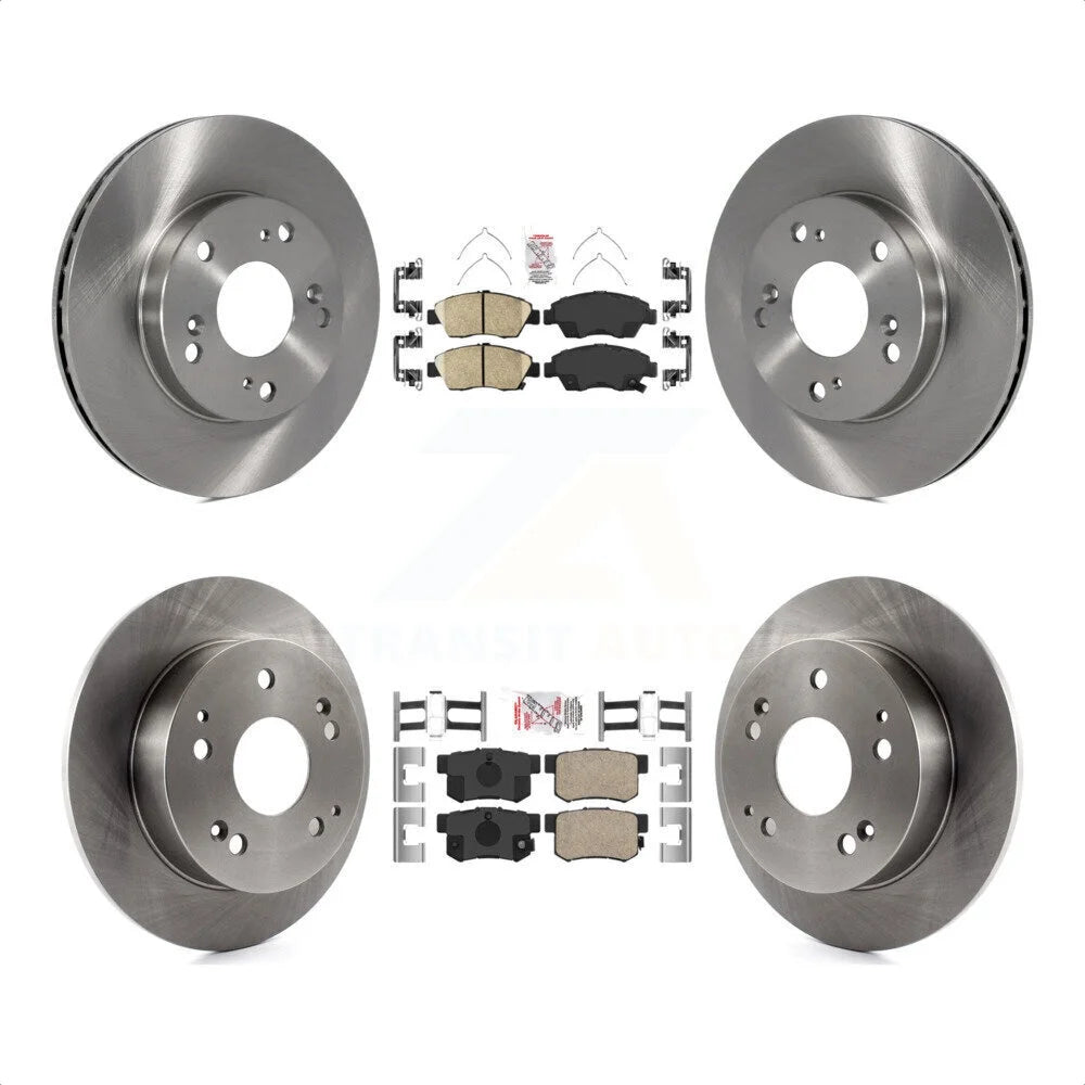Transit Auto - Front Rear Ceramic Pads And Disc Brake Rotors Kit For Honda Civic Acura RSX K8A-102010