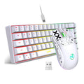 HXSJ Gaming Keyboard and Wireless Mouse Combo, K68 RGB Streamer Mini Keyboard, 2.4G Wireless Mechanical RGB Gaming Mouse, 11 Lighting Modes, Game/Office