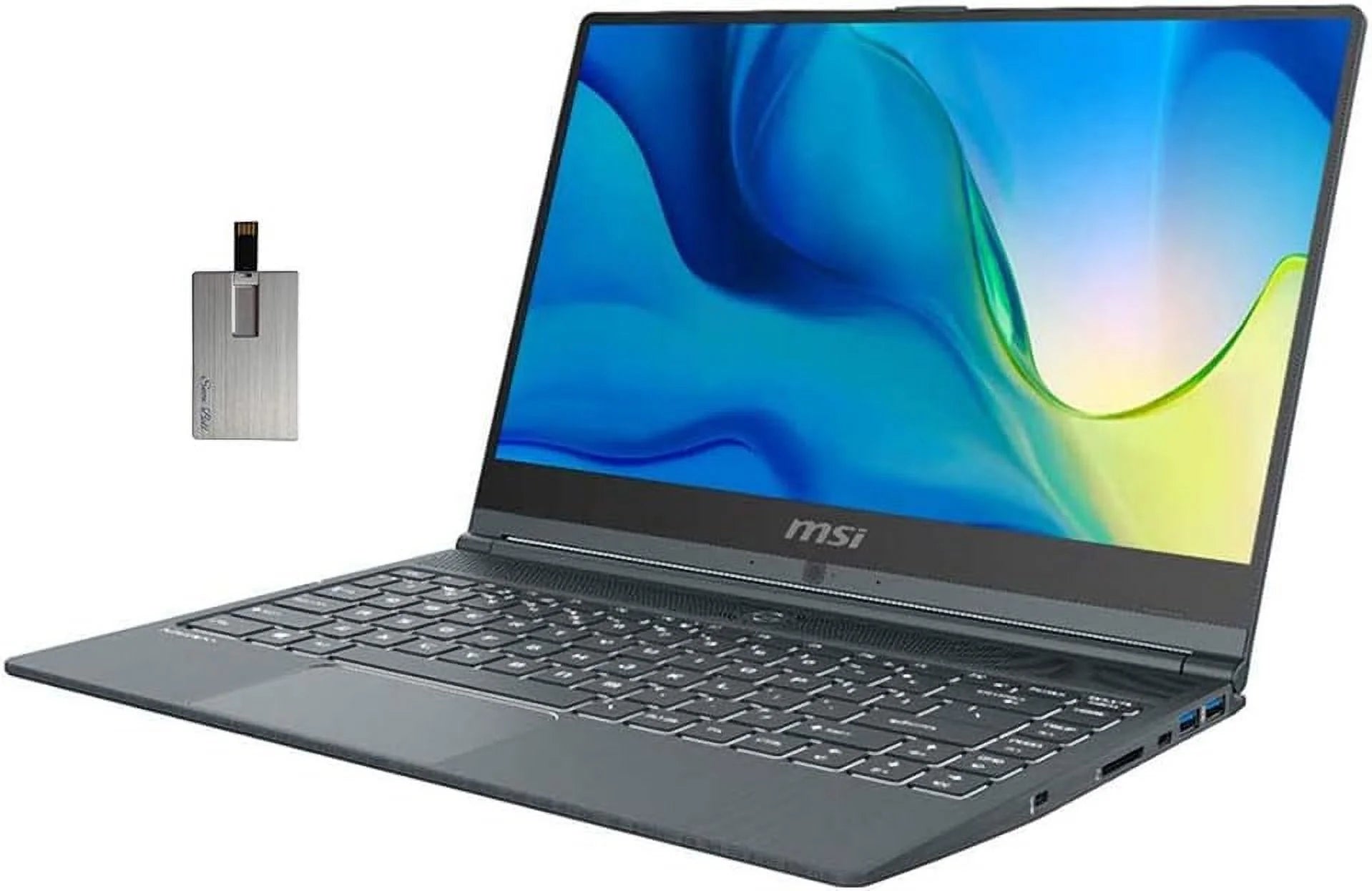 MSI Modern 14 FHD Laptop Computer, 10th Gen Intel Core i5-10210U, 32GB RAM, 2TB PCIe SSD, Intel UHD Graphics, Backlit Keyboard, HD Webcam, USB-C, Win 10 Pro, Gray, with Hotface 32GB USB Card