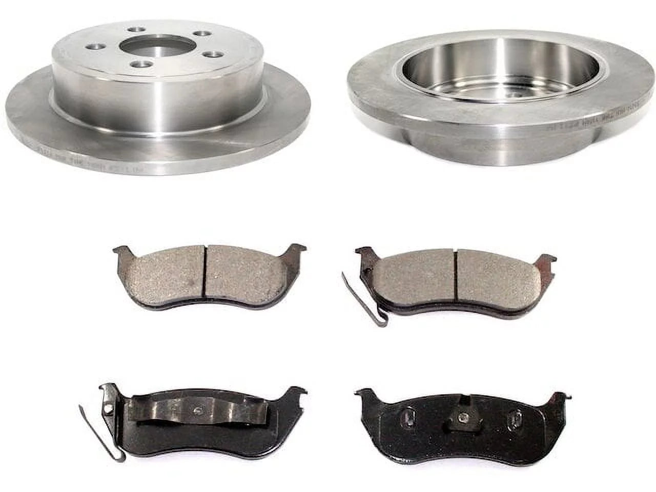 Rear Semi-Metallic Brake Pad and Rotor Kit - Compatible with 2003 - 2007 Jeep Liberty 2004 2005 2006