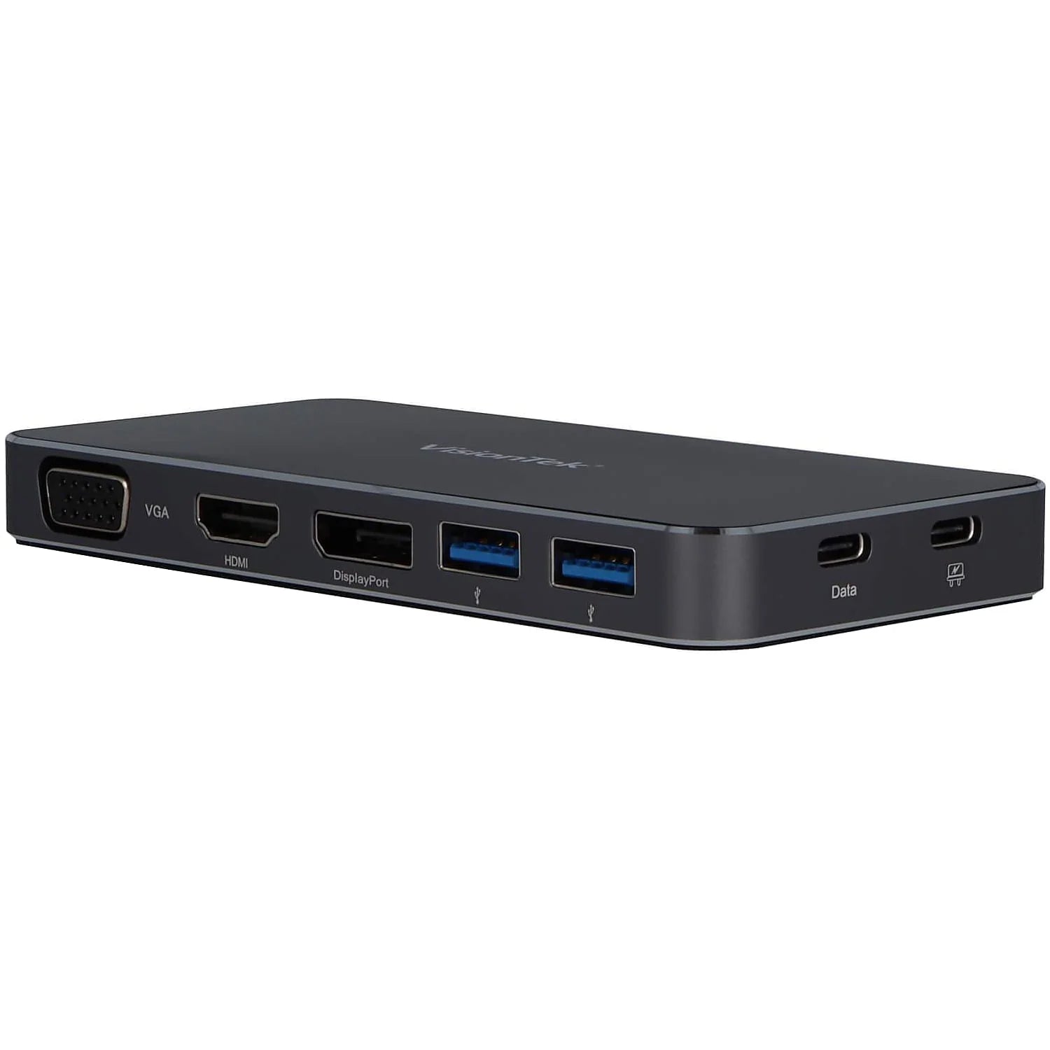 VisionTek VT200 USB C Portable Dock Dual Display, USB 3.0, HDMI DisplayPort, VGA, Power Delivery Passthrough USB-C Laptop, Mac, PC Compatible, USB-C 0 901226