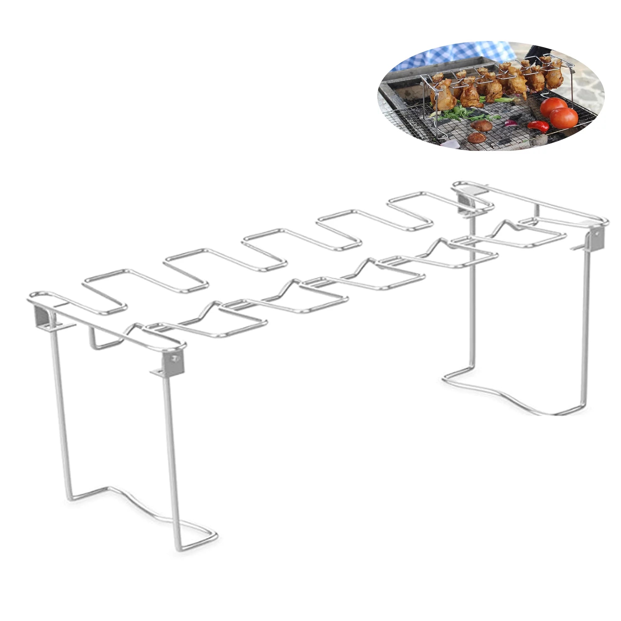 Sunisery Foldable Vertical Roaster Chicken Holder Stainless Steel BBQ accessories