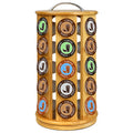 K Cup Holder By Eltow - Bamboo Coffee Pod Organizer Compatible with K-Cups, 35 Pod Pack Storage, Lazy Suzan Carousel Platform Spins 360 Degrees