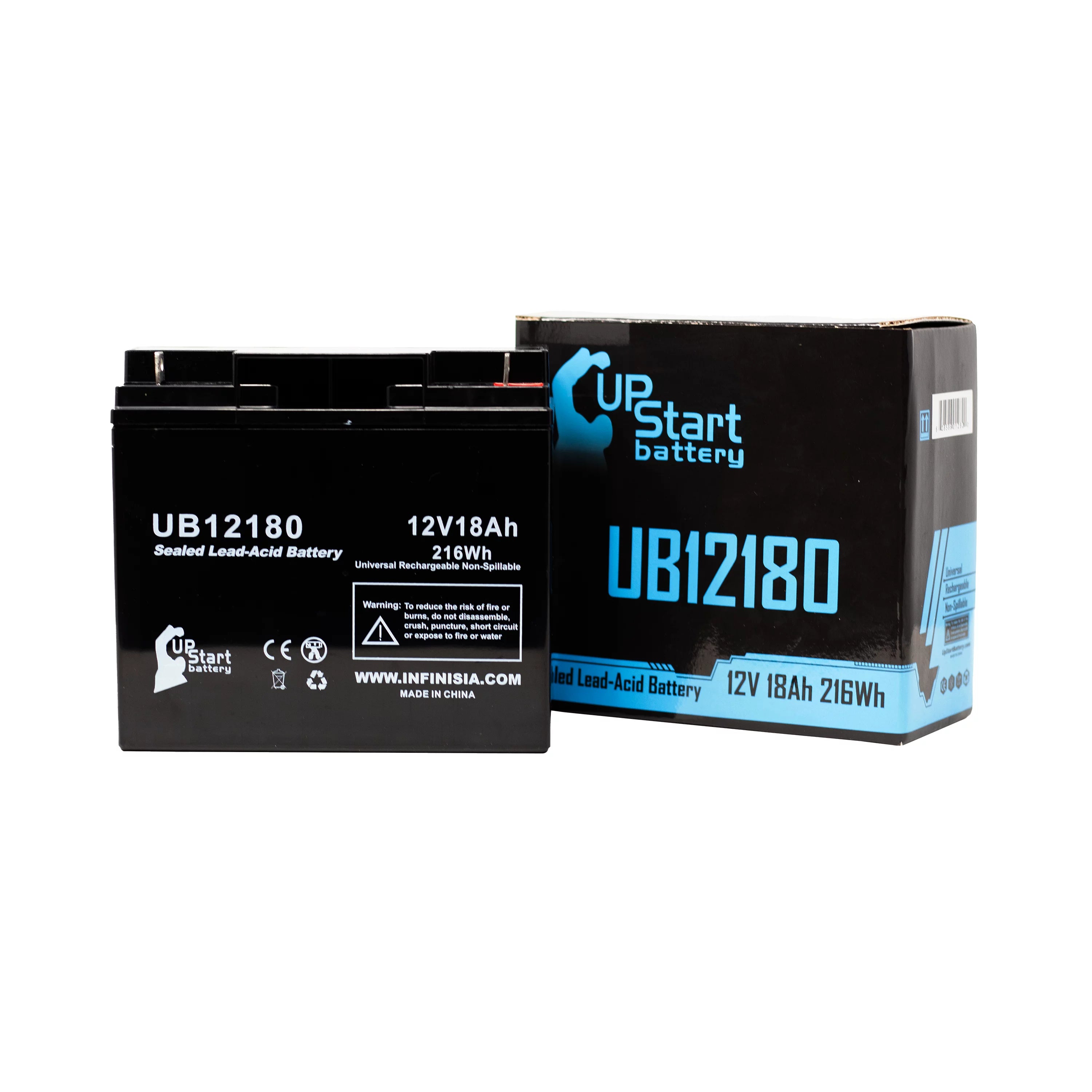 Compatible APC BP1400X116 Battery - Replacement UB12180 Universal Sealed Lead Acid Battery (12V, 18Ah, 18000mAh, T4 Terminal, AGM, SLA)
