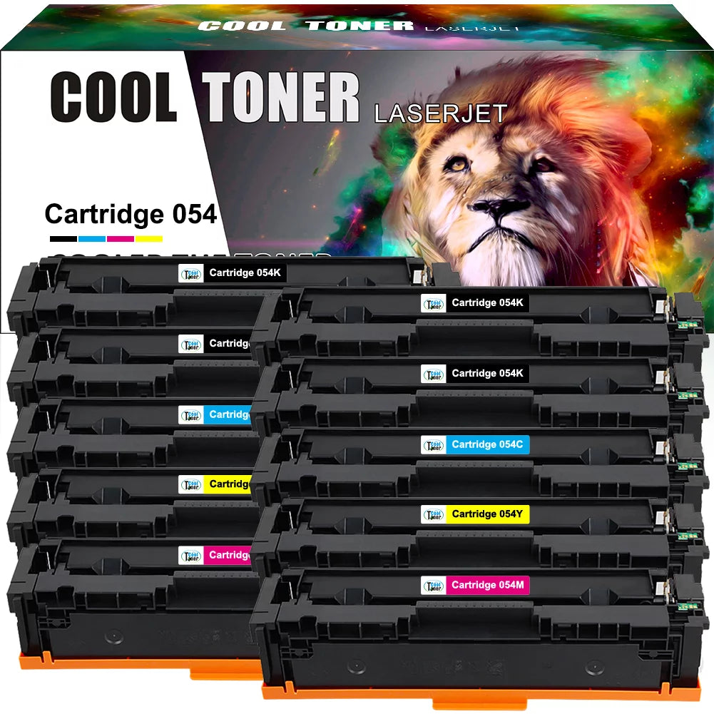 Cool Toner Compatible Toner Replacement for Canon 054 CRG-054 to Use with Color imageCLASS MF641Cdw MF642Cdw MF644Cdw LLBP622Cdw (4x Black, 2x Cyan, 2x Magenta, 2x Yellow, 10 Pack)