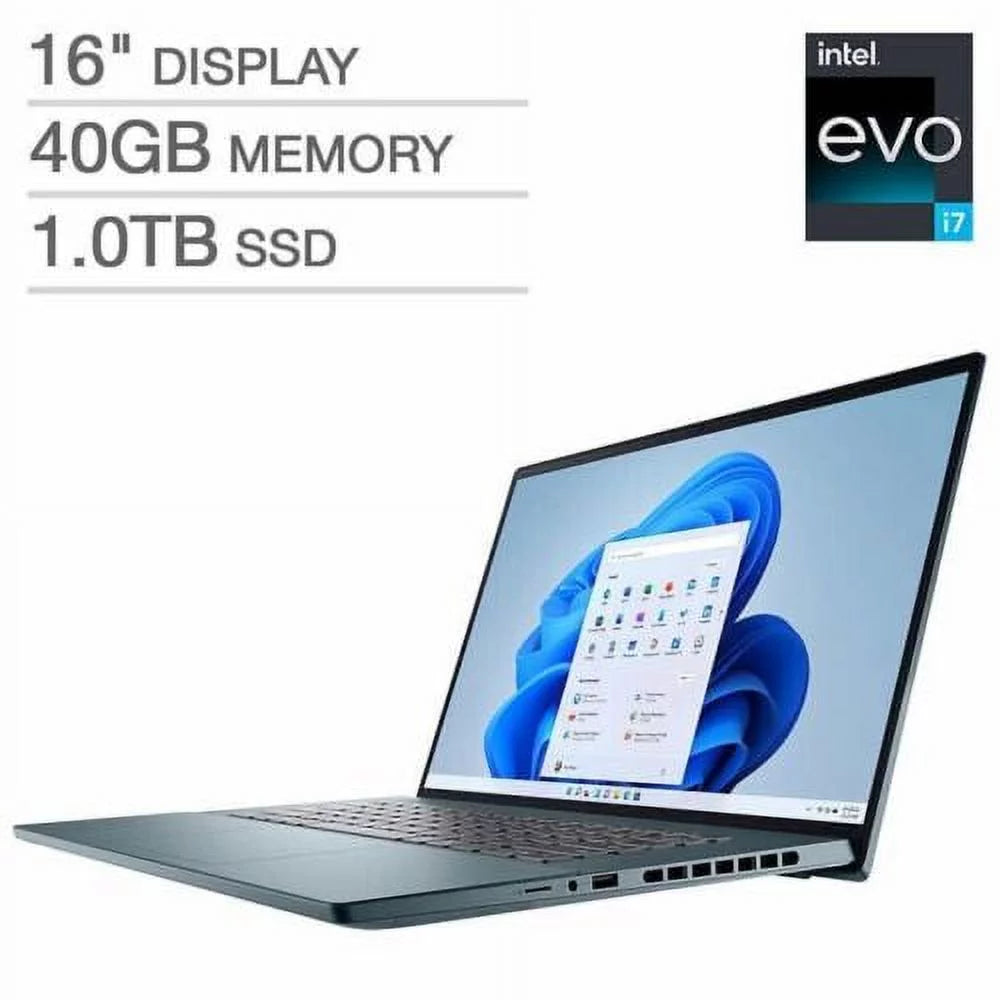 Dell Inspiron 16 Intel Evo Platform Laptop - 12th Gen Intel Core i7-12700H - 3K 3072 x 1920 Display - Windows 11 Notebook 40GB RAM 1TB SSD