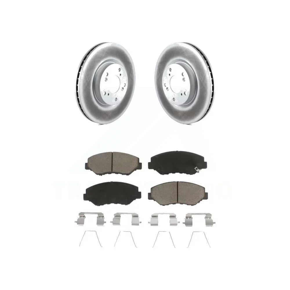 Transit Auto - Front Coated Disc Brake Rotors And Ceramic Pads Kit For Honda Civic CR-V Acura ILX KGC-100308