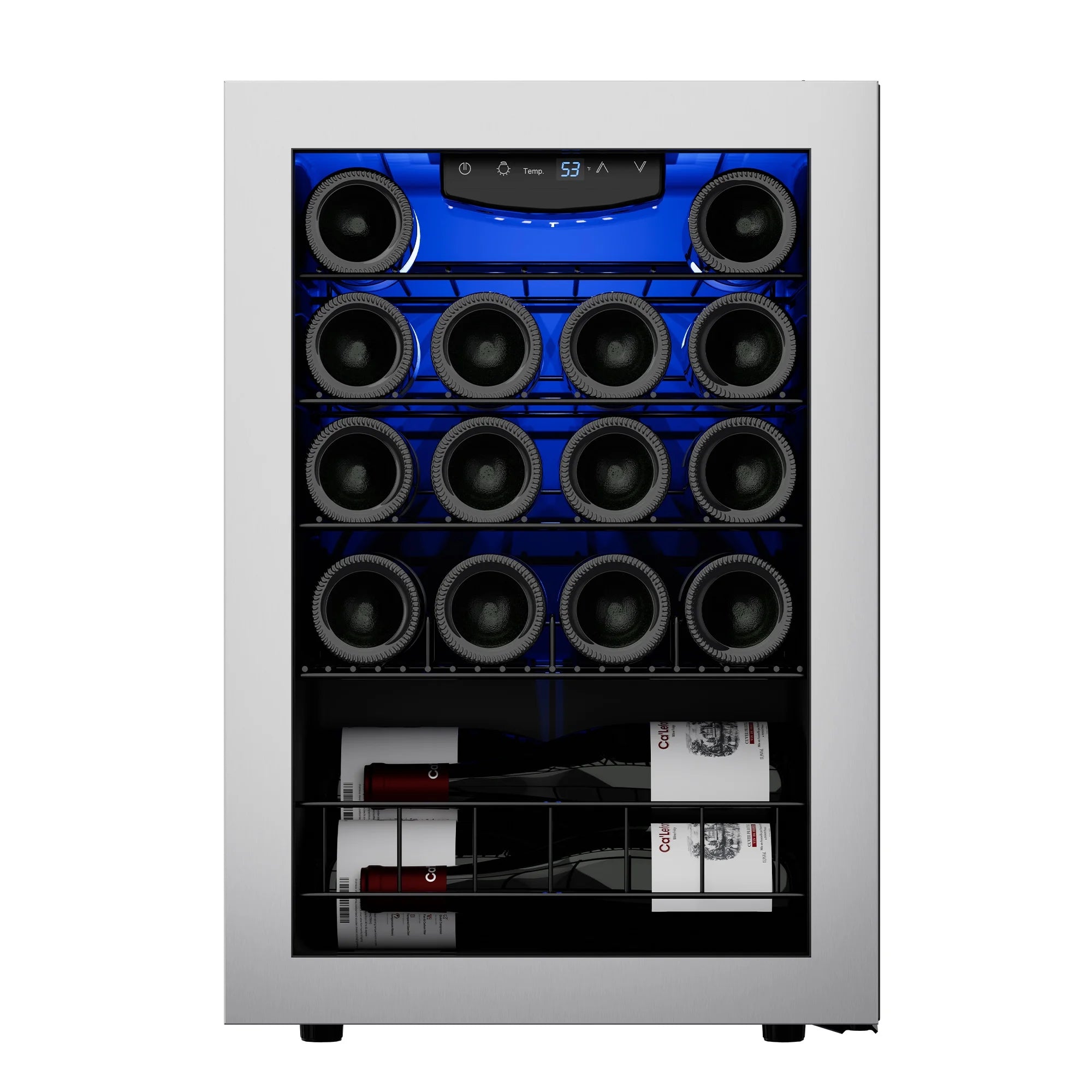 CLF Wine Refrigerator Cooler£¬20 Bottle Mini Wine Fridge Freestanding Wine Cellar with Glass Door