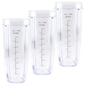3 Pack 32 oz Cup Replacement Part 407KKU641 Compatible with Nutri Ninja Auto-iQ BL480 BL640 CT680 Blenders