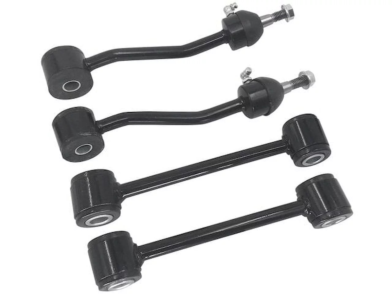 Front and Rear Stabilizer Bar Link - 4 Piece - Compatible with 1997 - 2006 Jeep Wrangler (with Front Sway Bar Link with 1 Stud) 1998 1999 2000 2001 2002 2003 2004 2005