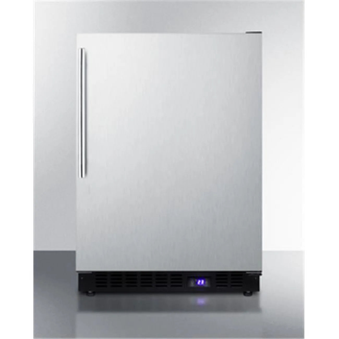 24 in. Freestanding Upright Counter Depth Freezer, Stainless Steel