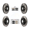 Transit Auto - Front Rear Ceramic Pads And Coated Drilled Slotted Disc Brake Rotors Kit For Honda Civic KDA-100832