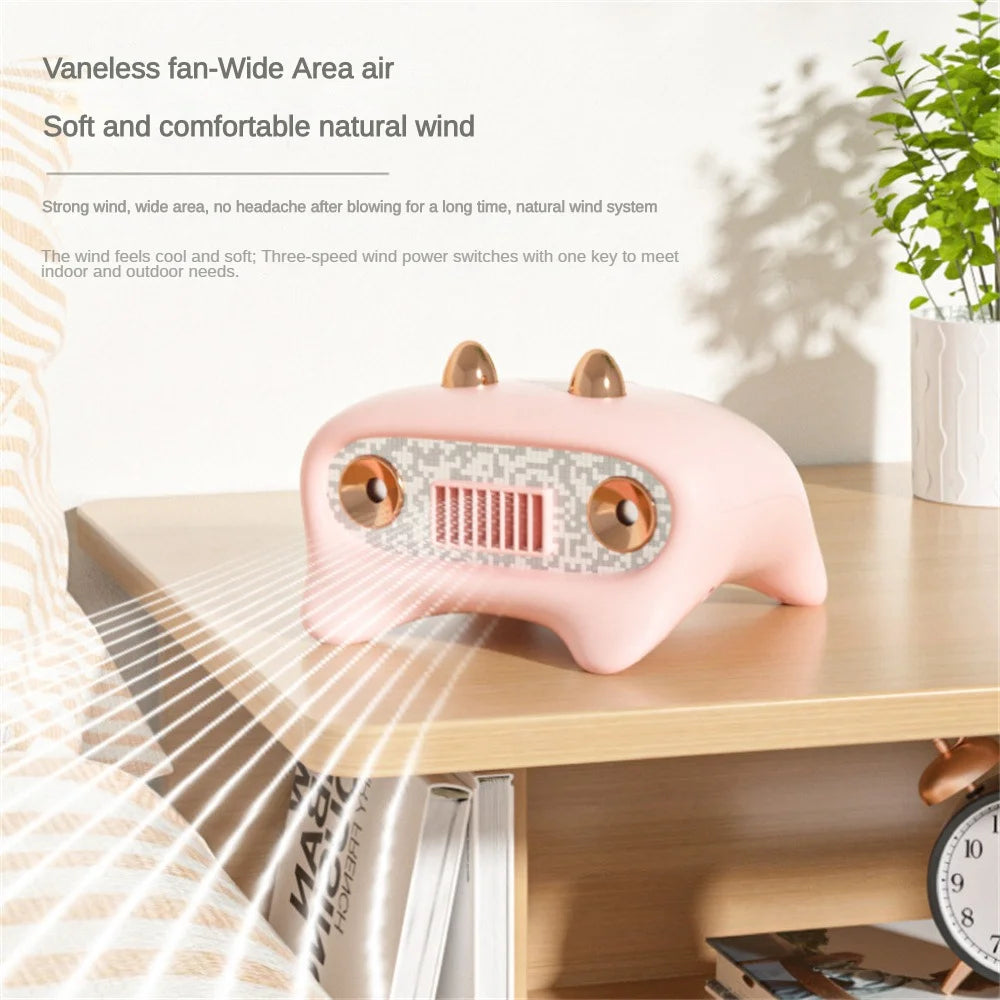2023 new cross-border double spray hydrating small fan USB charging home office desktop electric fan long endurance
