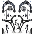 Detroit Axle - Front 16pc Suspension Kit for 2011-2015 Dodge Durango Jeep Grand Cherokee, 2 Wheel Bearing Hubs 4 Control Arms 4 Tie Rods 2 Sway Bars 2 Ball Joints 2011 2012 2013 2014 2015 Replacement
