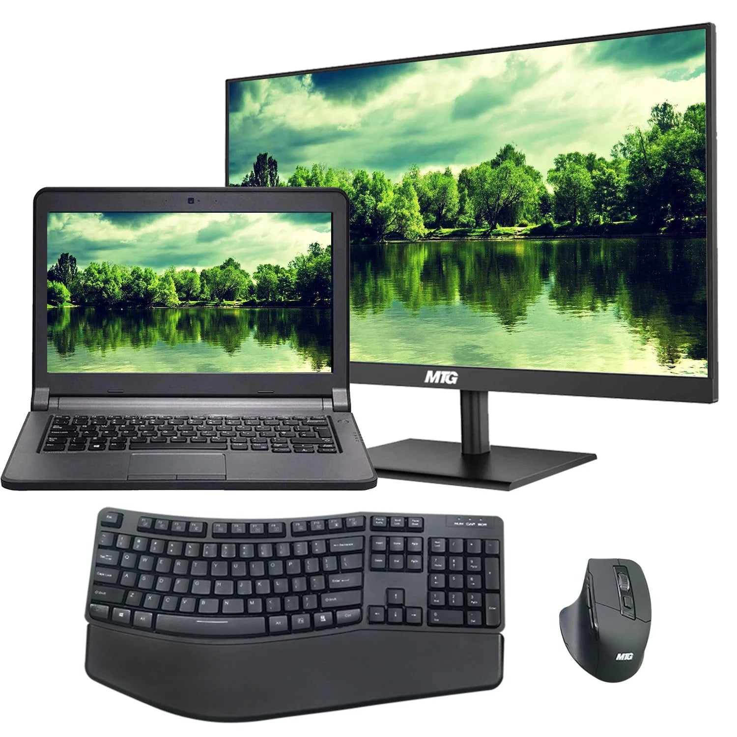 Restored 13.3 Inch Laptop HD Screen, Core i3 5th Gen Processor, 8GB DDR3 RAM, 120GB SSD, MTG New 22 Inch Monitor, Inbuilt Webcam, HDMI, Wi-Fi, Bluetooth, Windows 10 Pro (Renewed)