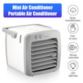KingFurt USB Cooling Fan & Humidifier, Portable Mini Air Conditioner LED Cooler, White, 3-in-1 Desktop Fan for Home Office