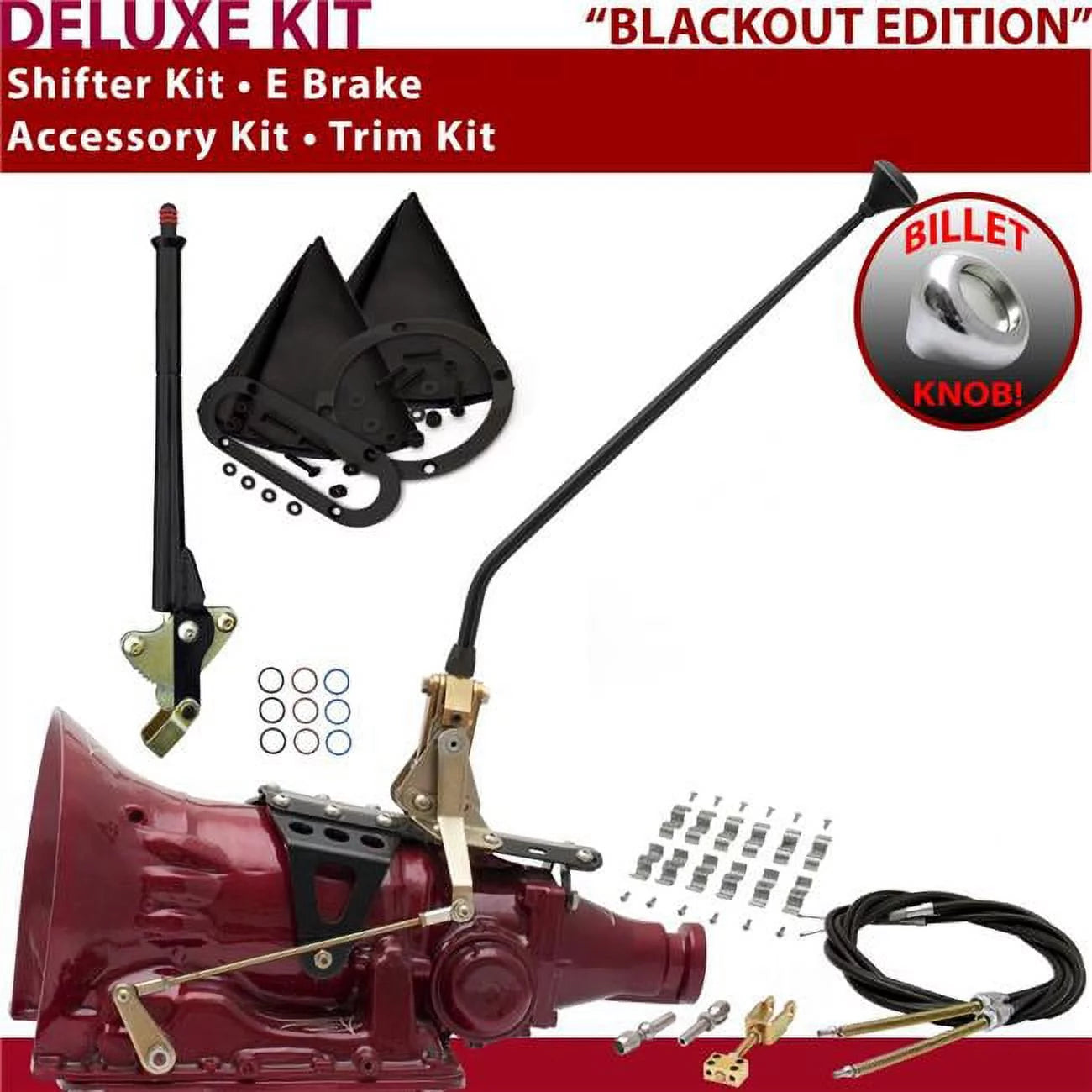 American Shifter  4L60E Shifter Kit Black 16 in. E Brake Cable Clamp Trim Kit for F29D4
