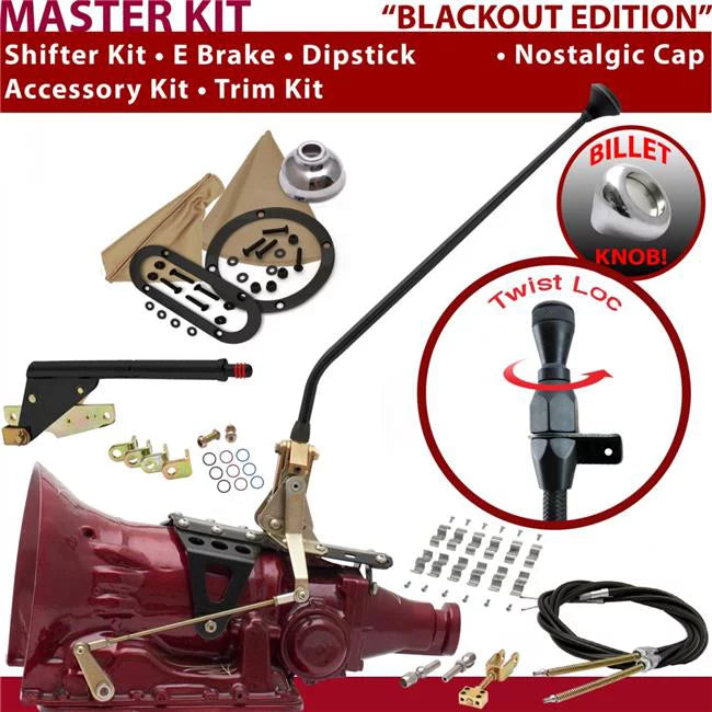 American Shifter  45RFE Shifter Kit Black 23 in. E Brake Cable Clamp Trim Kit Dipstick for F3AFD