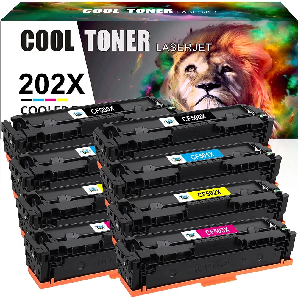 Cool Toner 8-Pack Compatible Toner for HP CF500X CF501X CF502X CF503X Color LaserJet Pro M254dw M254dn M254nw, MFP-M281fdw MFP-M281fdn MFP-M281cdw MFP-M280nw 2x Black, 2x Cyan, 2x Magenta, 2x Yellow