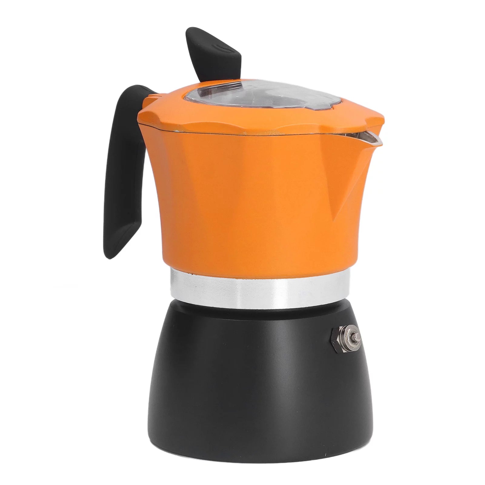 Eatbuy Coffee&nbsp;Maker, Moka&nbsp;Coffee&nbsp;Maker Orange Black Aluminum Portable Classic Italian Style for Travel for Home for Newbie
