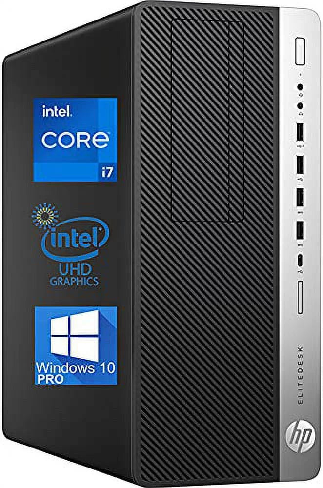 HP EliteDesk 800 G3 Tower Computer, Intel i7-6700, 8GB RAM, 512GB SSD, DisplayPort, DVD-RW, USB-Type-C, Wi-Fi, Bluetooth - Windows 10 Pro (used)