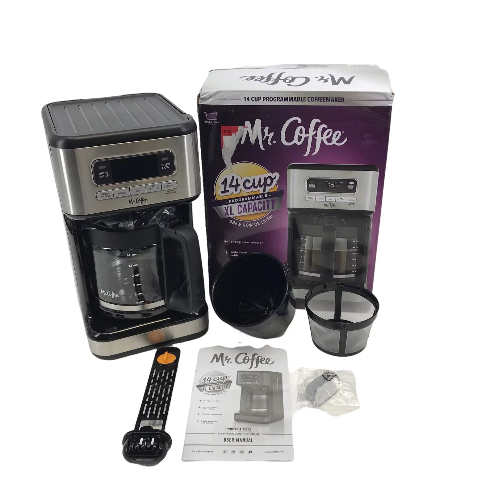 Open Box Mr. Coffee Programmable 14-Cup Coffee Maker w/ Adjustable Keep Warm Timer#NO6097