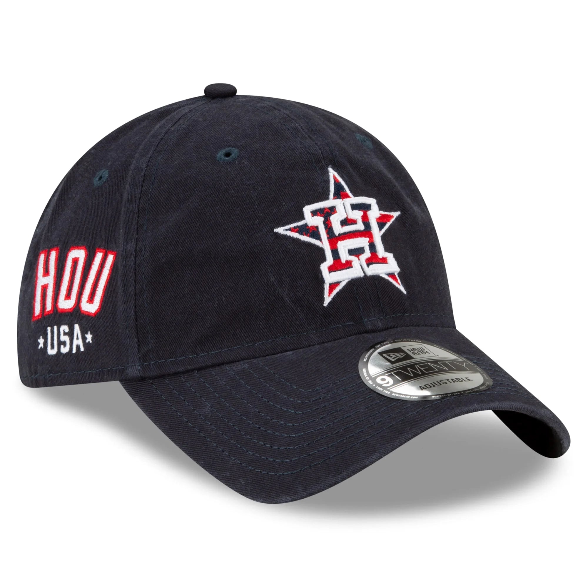 Men's New Era Navy Houston Astros 4th of July 9TWENTY Adjustable Hat - OSFA
