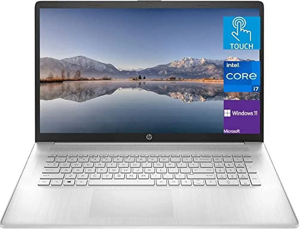 HP 17 Laptop, 17.3 HD Touchscreen Display, 12th Gen Intel i7-1255U Processor, 16GB RAM 1TB PCIe SSD, Backlit Keyboard, Webcam, WiFi, Bluetooth, Windows 11 Home, Natural Silver