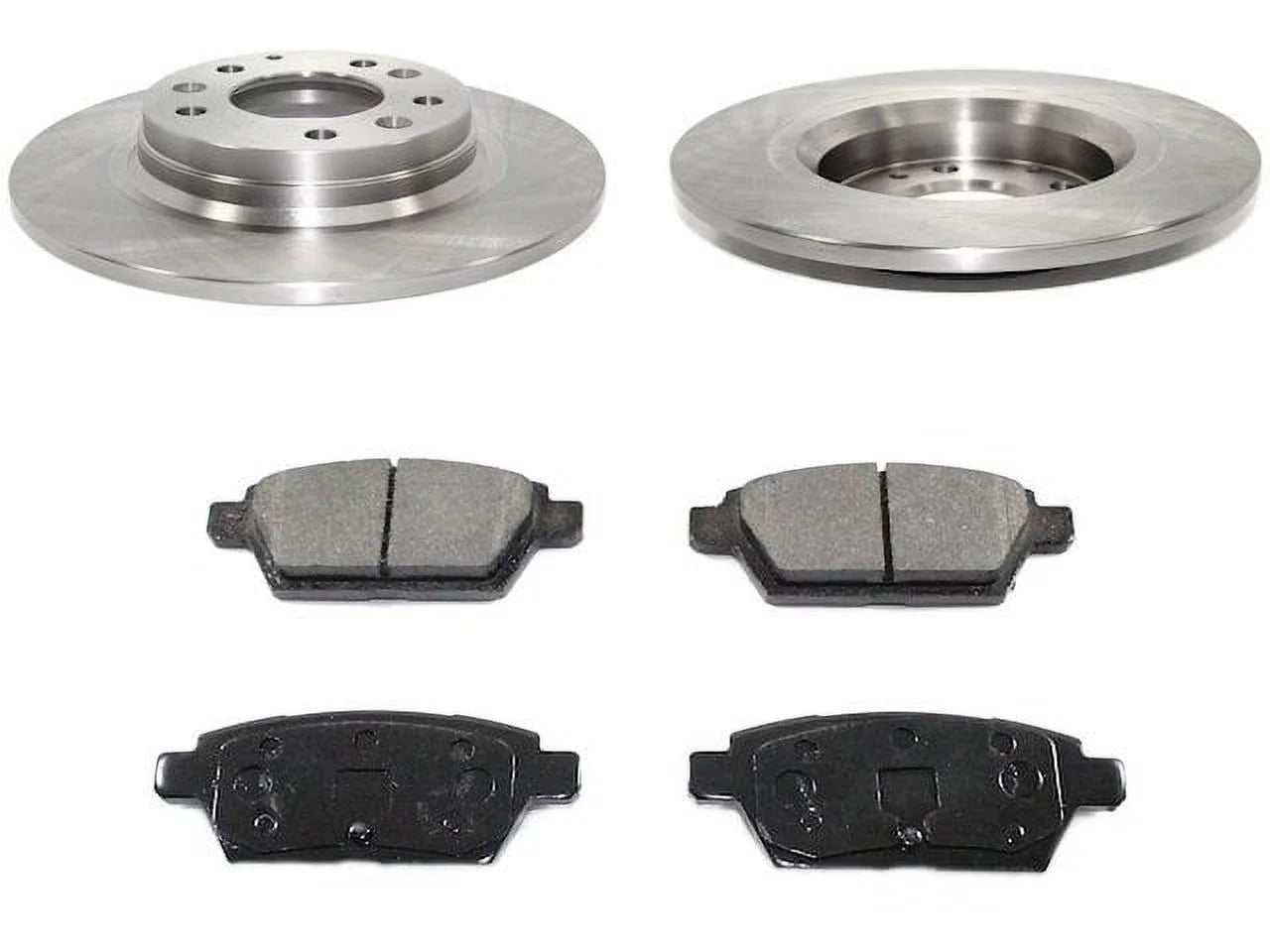 Rear Brake Pad and Rotor Kit - Compatible with 2006 - 2012 Ford Fusion 2007 2008 2009 2010 2011