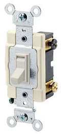 Leviton 54504-2T 15-Amp, 120/277-Volt, Toggle Framed 4-Way AC Quiet Switch, Commercial Grade, Grounding, Light Almond