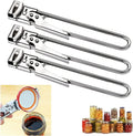 Adjustable Multifunctional Stainless Steel Can Opener, Jar Opener for Weak Hands Remover Tin Gripper Easily Opens, Longer Handheld Bottle Opener for Any-Size lids (3pcs, 9.05 inch)