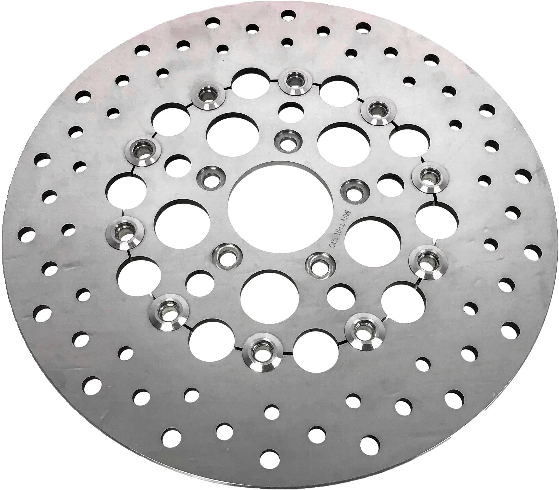 HardDrive 144323 Floating Brake Front Rotor - Stainless Steel Machine Finish