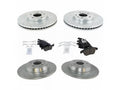 Front and Rear Ceramic Brake Pads and Cross Drilled and Slotted Rotor Kit - Compatible with 2013 - 2018 Ford Fusion 2014 2015 2016 2017
