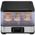 The SKYSHALO 5 Tray Food Dehydrator Machine features an adjustable timer and a powerful 300W motor, perfect for drying jerky and fruits.