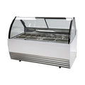 70in. Commercial Ice Cream Gelato Dipping Display Freezer 13 Pans Big Capacity Ice Cream Display Showcase