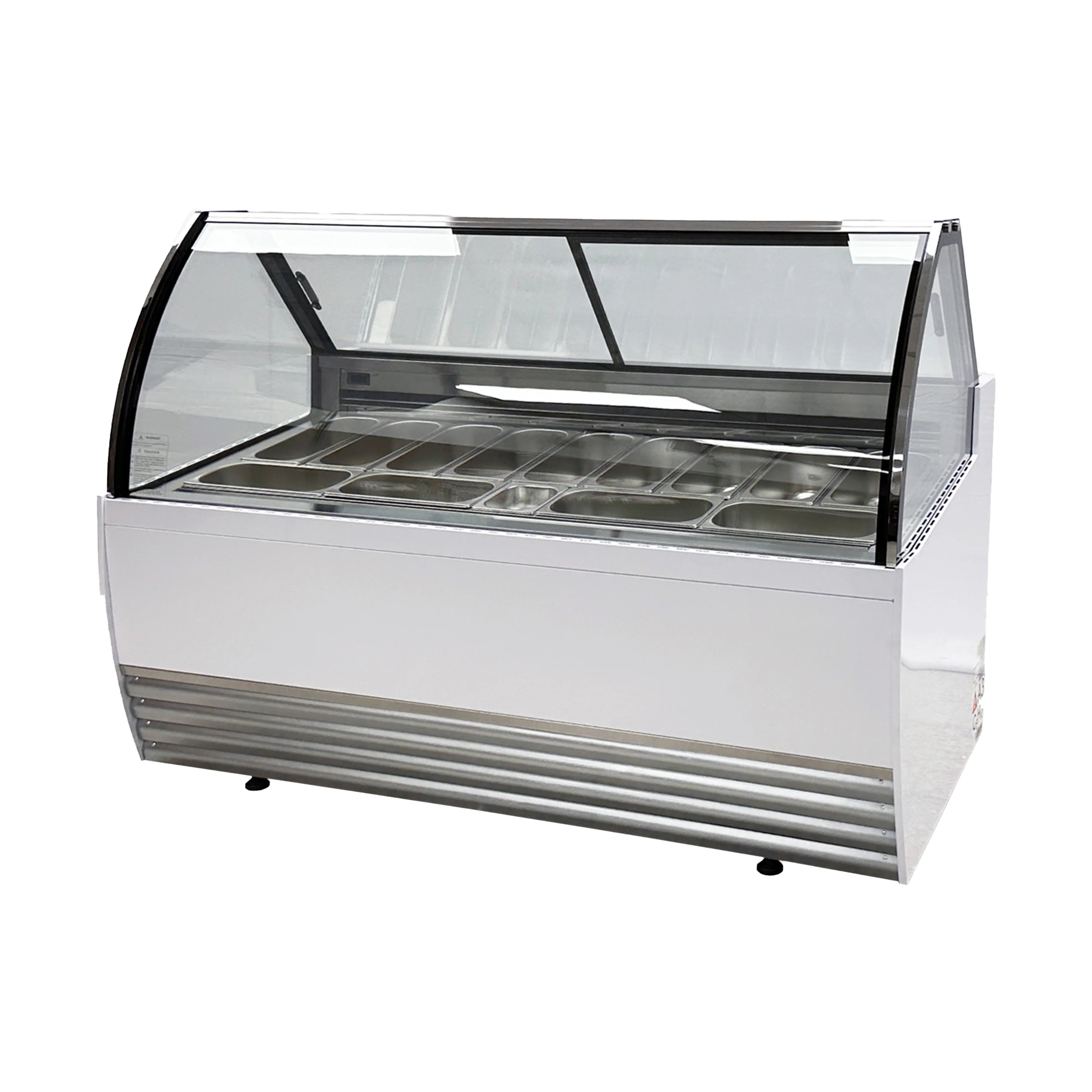 70in. Commercial Ice Cream Gelato Dipping Display Freezer 13 Pans Big Capacity Ice Cream Display Showcase