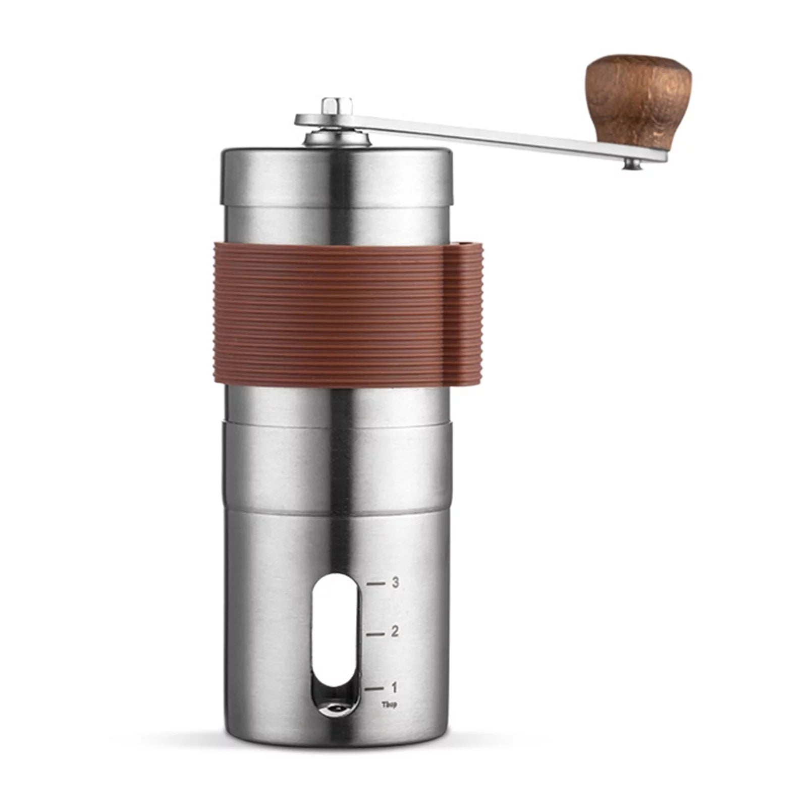 Tomshoo Manual Hand Coffee Grinder With Ceramic Burr Mill Adjustable Grind Stainless Steel Body Wood Holder Built To Last Portable & Washable For Home And Camping Use