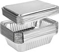 EYE4TECHS Aluminum Pans with Aluminum Lids 6.2x8.6 inch 25 Pack - Disposable Roasting & Baking Pan Food Storage Tray Great for BBQ, Cooking, Heating, Freezing Takeeout and Serving Food