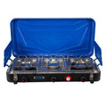 Stansport Outfitter Series Propane Stove - 3 Burners 2-25 K & 1-10 K Burners Blue