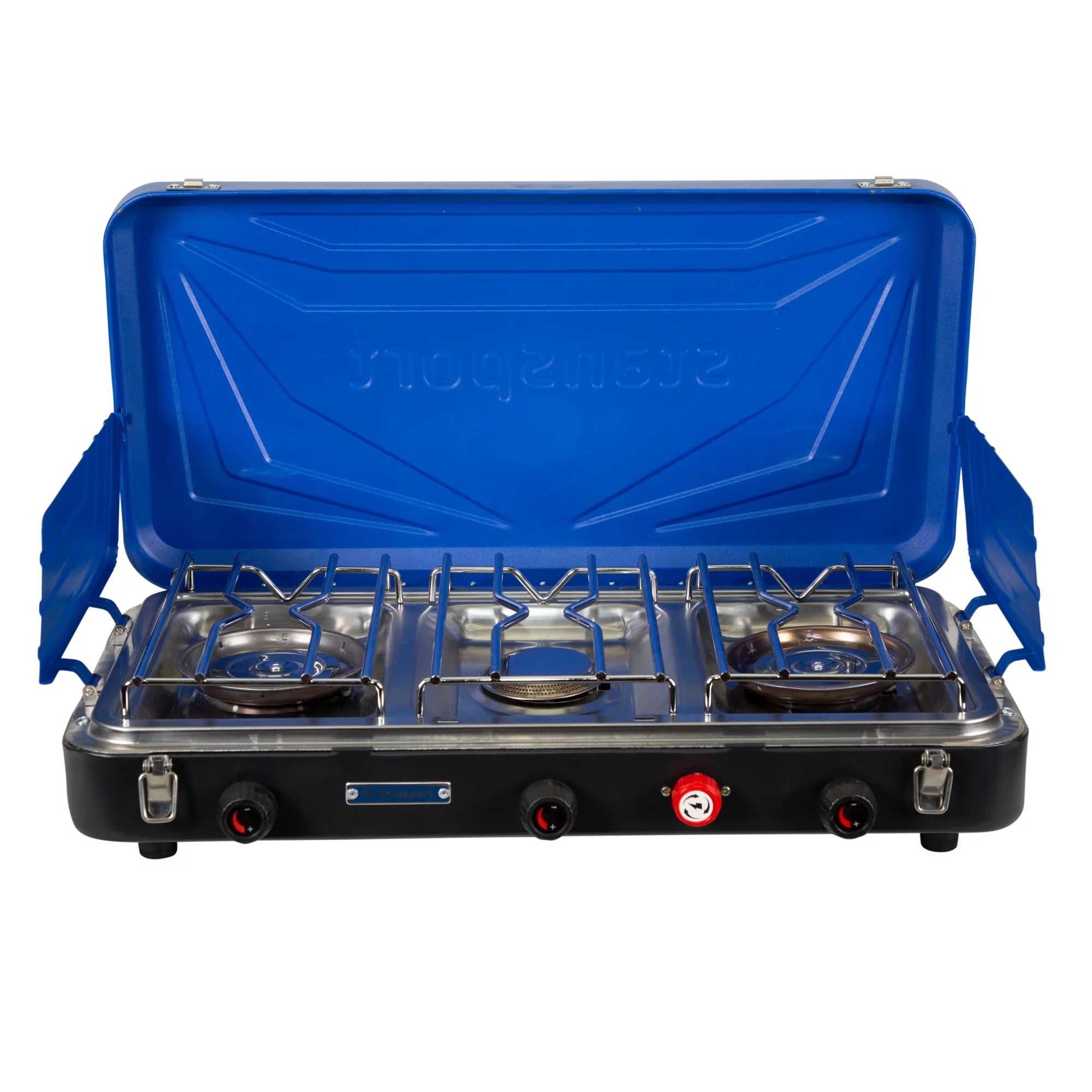 Stansport Outfitter Series Propane Stove - 3 Burners 2-25 K & 1-10 K Burners Blue