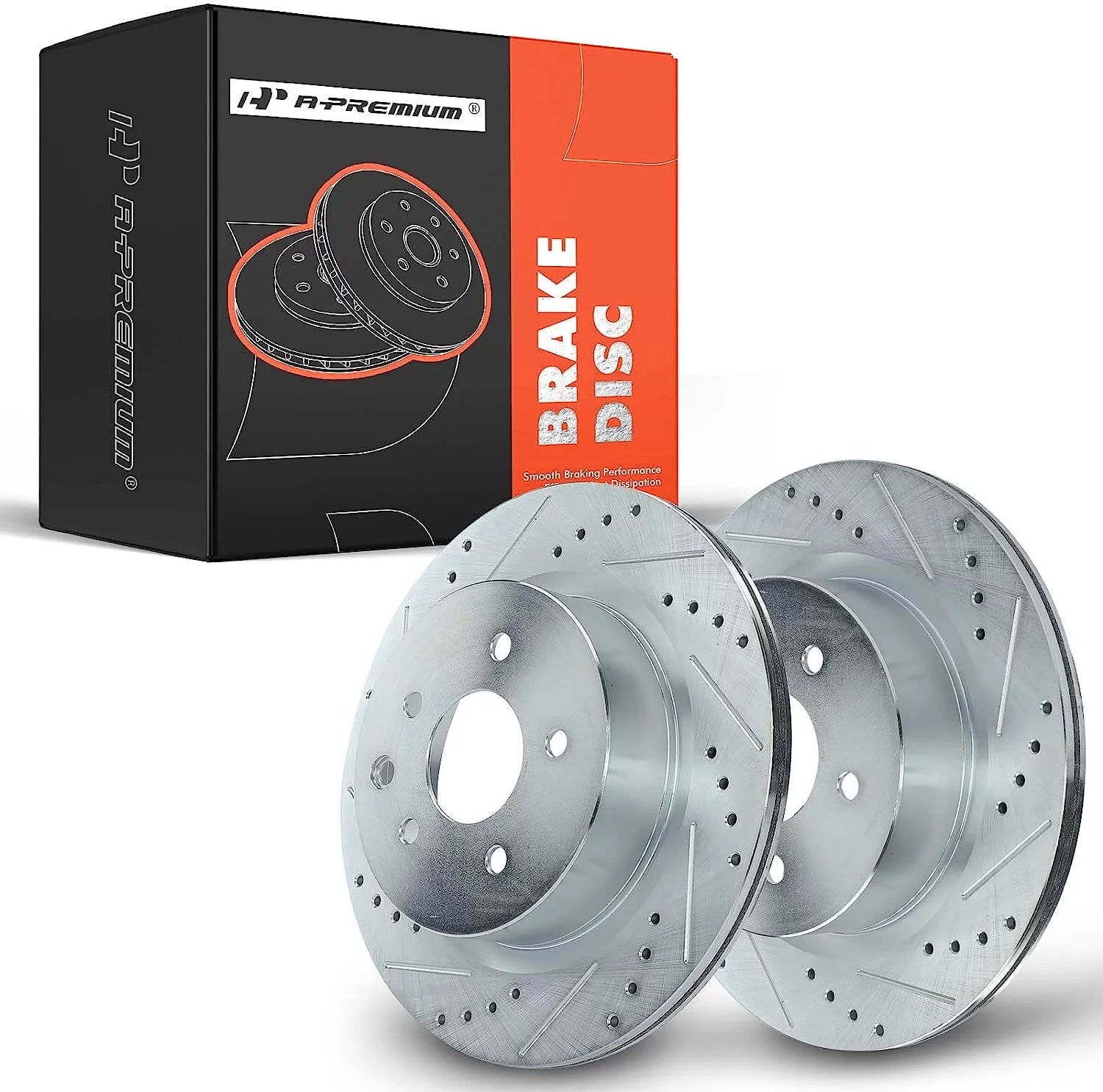 A-Premium Rear Drilled and Slotted Disc Brake Rotors Set Compatible with Nissan Maxima 370Z 2009-2019 350Z 2006-2009 Infiniti QX50 2014-2017 Q40 2015 G25 2011-2012 G35 G37 EX35 EX37 M35 M45 2-PC Set