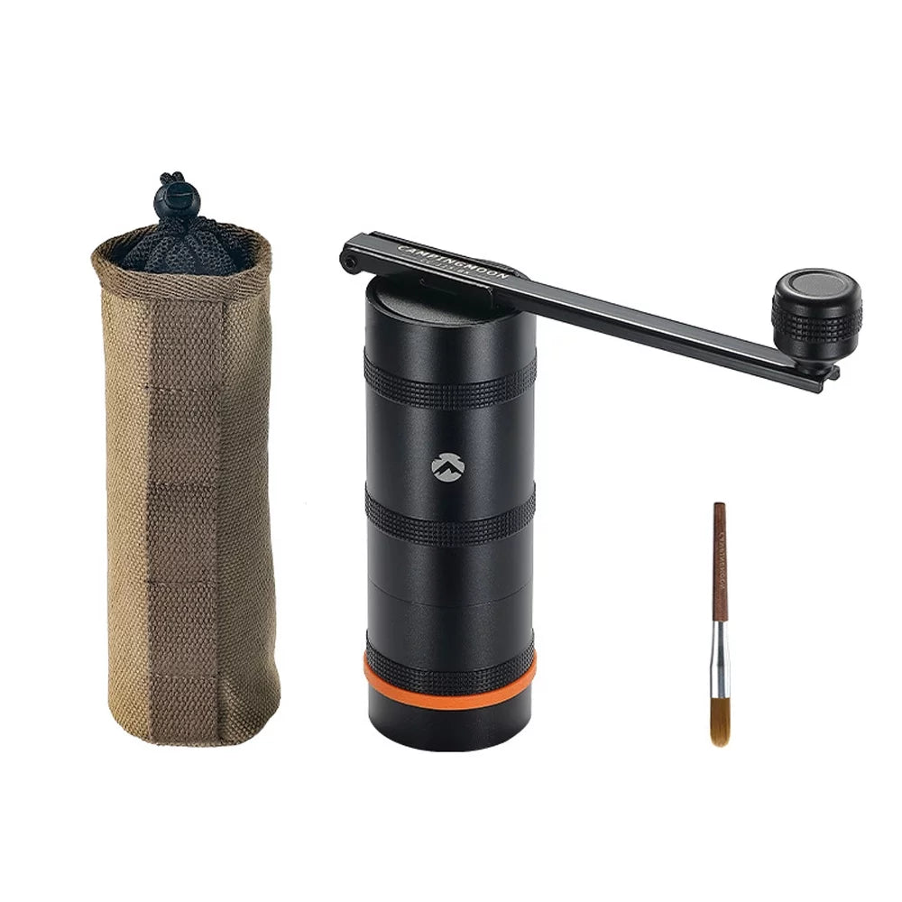 Stainless Steel Manual Coffee Grinder with Conical Burr and Foldable Handle - Ideal for Camping
