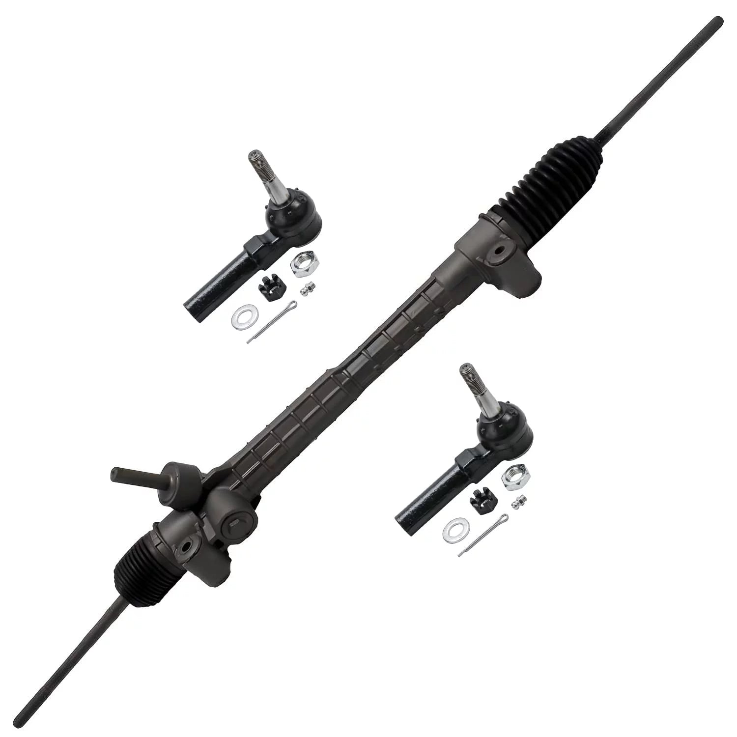 Detroit Axle - Rack and Pinion Kit for 2002-2009 Chevy Equinox Saturn Vue Pontiac Torrent Complete Power Steering Rack & Pinion Assembly, 2 Outer Tie Rods 2003 2004 2005 2006 2007 2008 Replacement