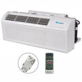 Klimaire PTAC 15,000 Btu Air Conditioner Heat Pump with Remote Control & 3.5 kW Electric Heater -230V