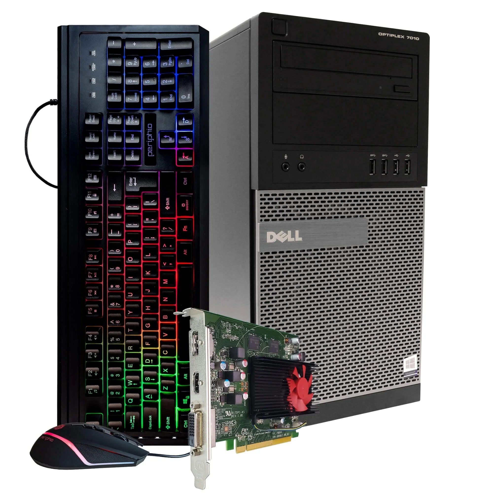 Restored Dell Gaming Computer Tower, Intel Quad-Core i5, AMD Radeon RX 550 (4GB) GPU, 512GB SSD, 16GB RAM, DVD, WIFI, Windows 10 Gaming PC, RGB Mouse/Keyboard (Refurbished)