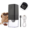 Portable Mini Electric Burr Coffee Grinder with Adjustable Coarse Fine Grinding Removable Chamber for Home Travel Office Coffee Shop